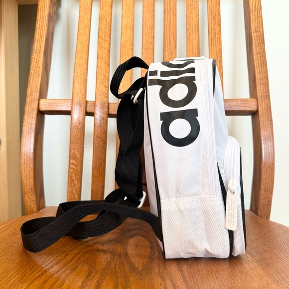 Adidas Santiago Mini Backpack White Black Adjustable Strap Handle Pockets - Picture 5 of 15